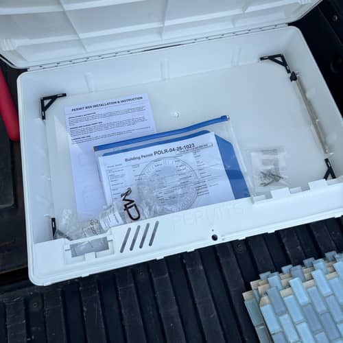 Your permit box with the approved plans