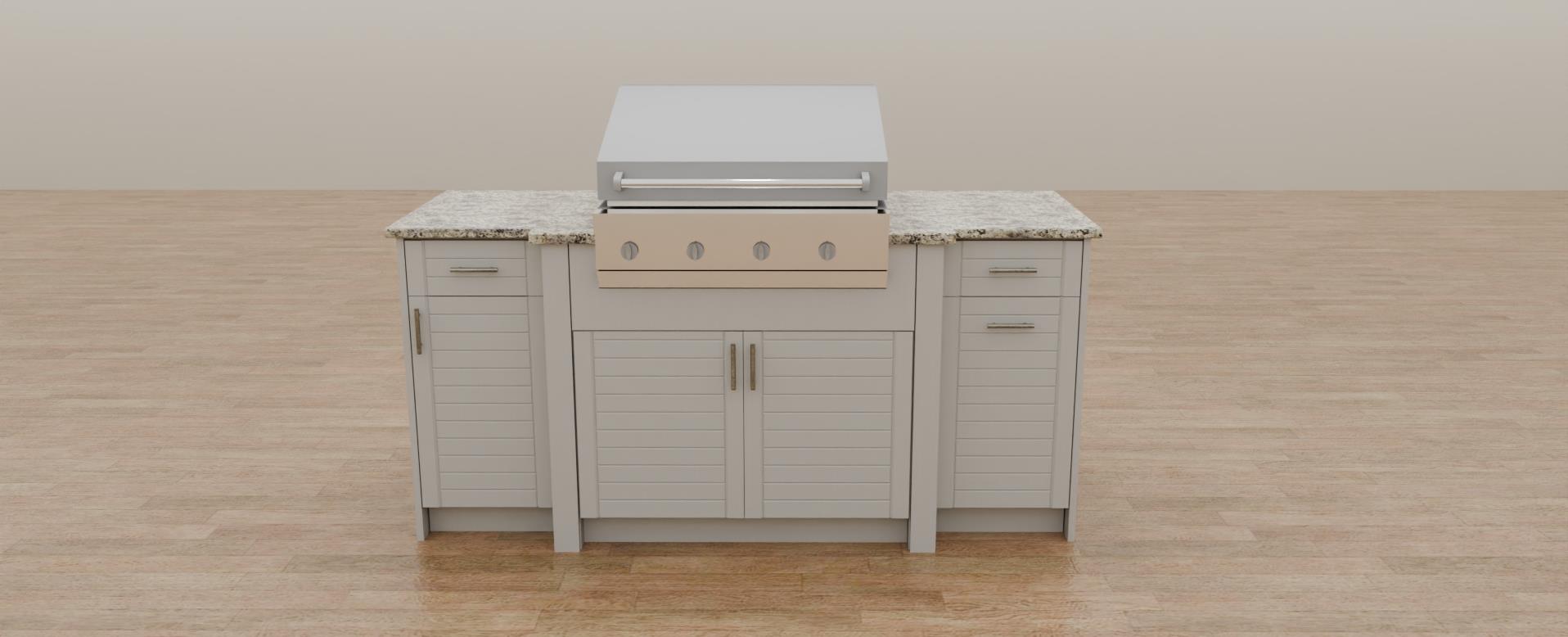 Basic Package outdoor kitchen 3D render