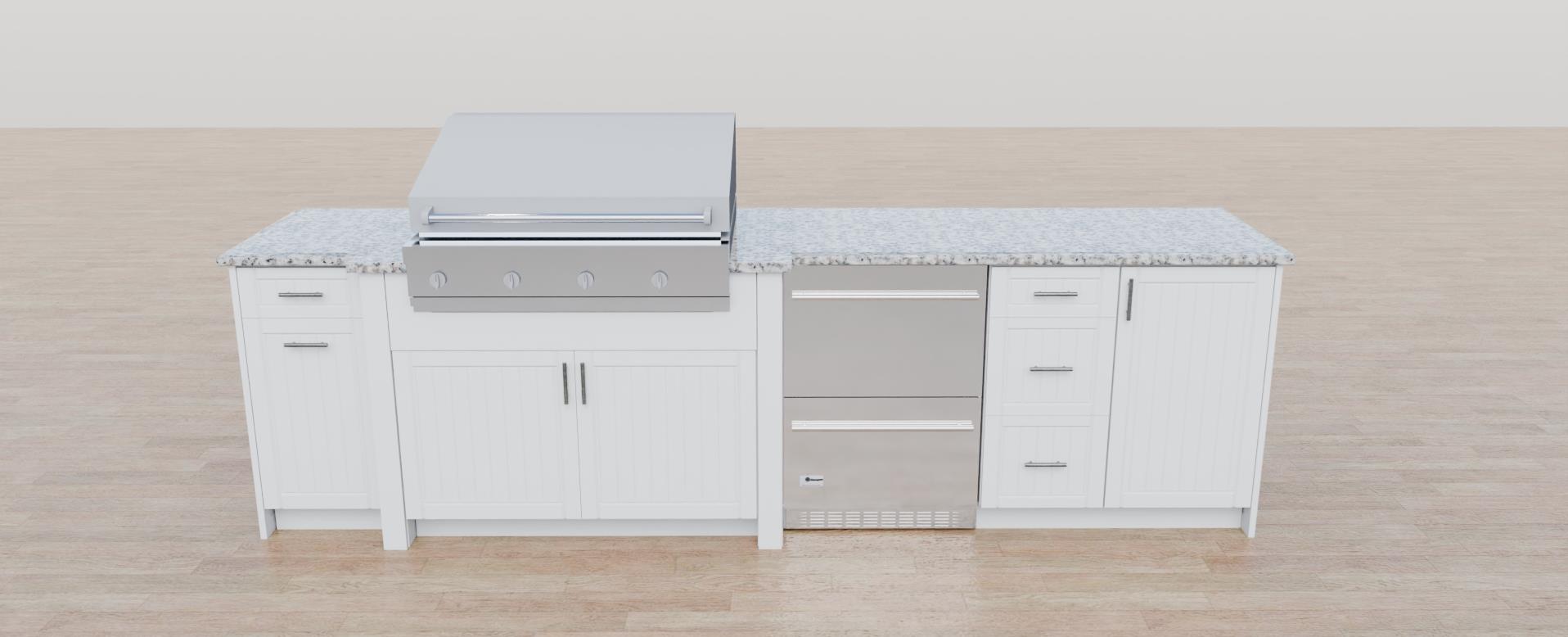 Deluxe Package outdoor kitchen 3D render